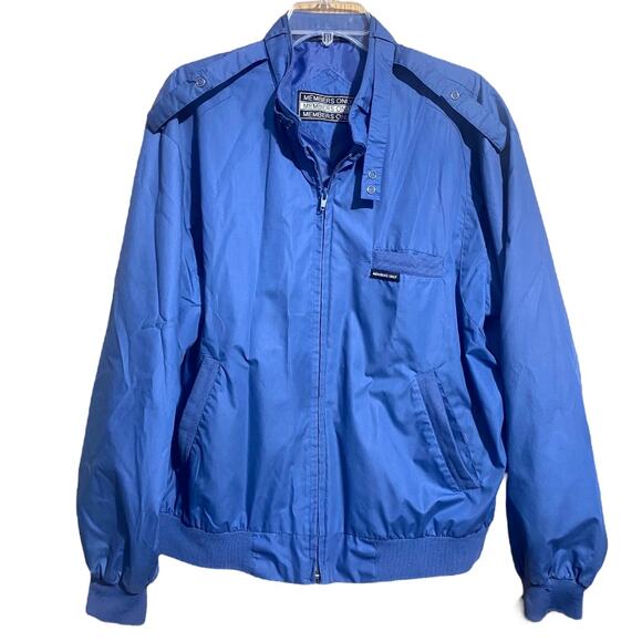 Members Only Vintage 1980s blue zip front windbreaker jacket Women's Large - Picture 1 of 6